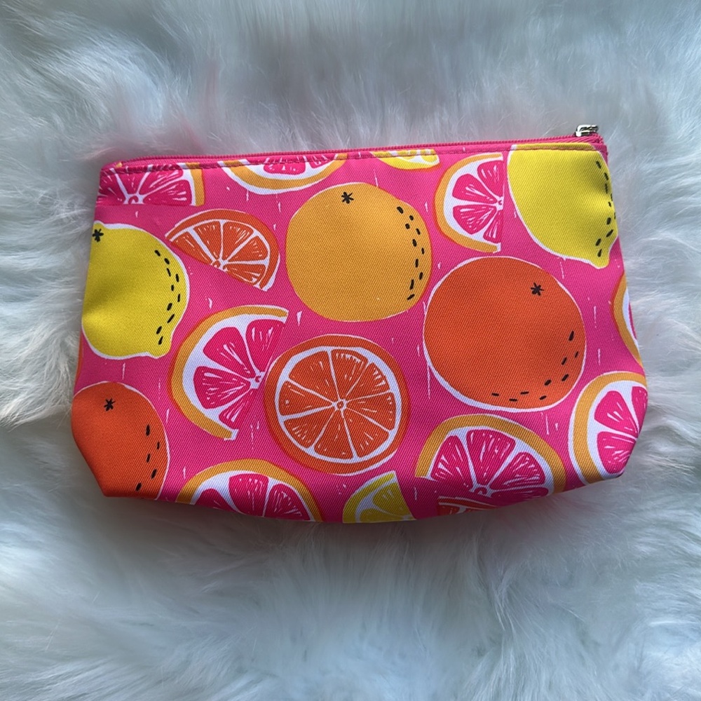 Clinique Citrus Print Pouch - Pink, Yellow, Orange